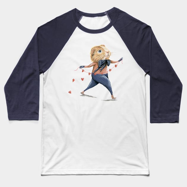 Philip the Guinea Pig Baseball T-Shirt by KayleighRadcliffe